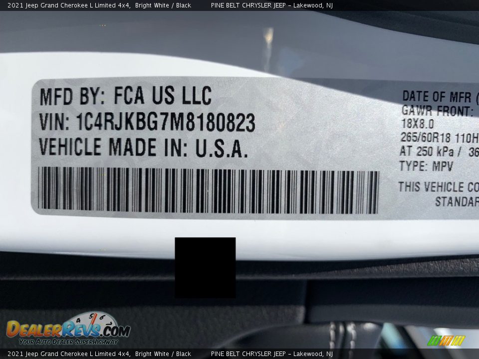 2021 Jeep Grand Cherokee L Limited 4x4 Bright White / Black Photo #11