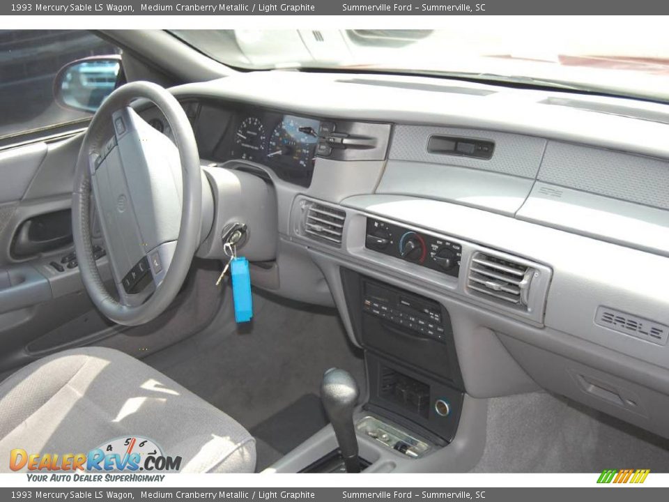 1993 Mercury Sable LS Wagon Medium Cranberry Metallic / Light Graphite Photo #10