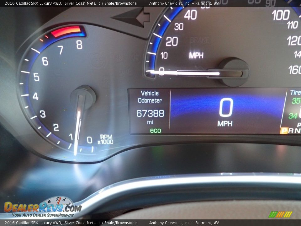 2016 Cadillac SRX Luxury AWD Silver Coast Metallic / Shale/Brownstone Photo #20