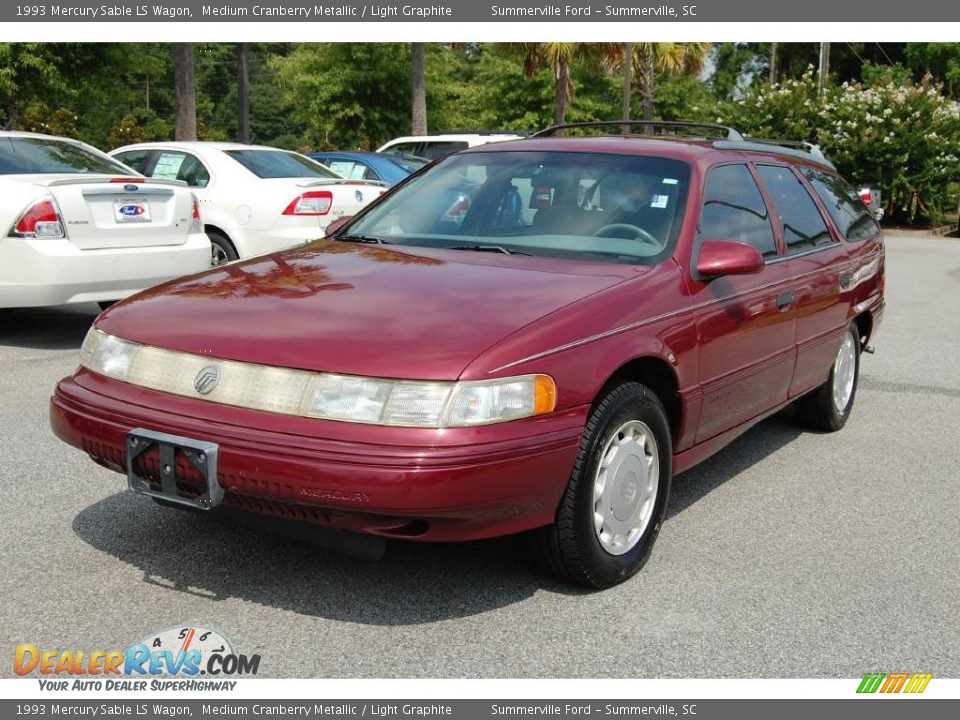 1993 Mercury Sable LS Wagon Medium Cranberry Metallic / Light Graphite Photo #11