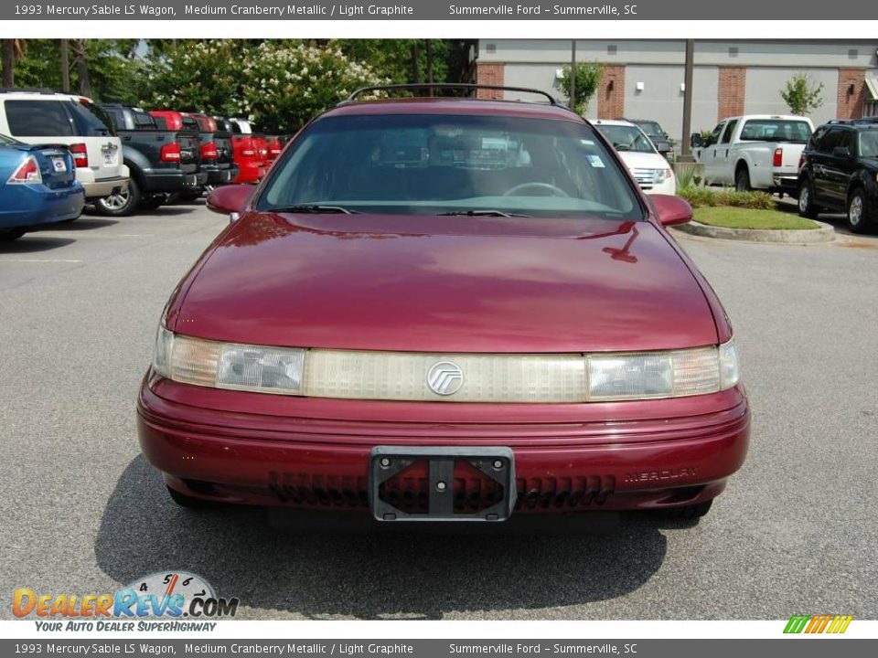 1993 Mercury Sable LS Wagon Medium Cranberry Metallic / Light Graphite Photo #12