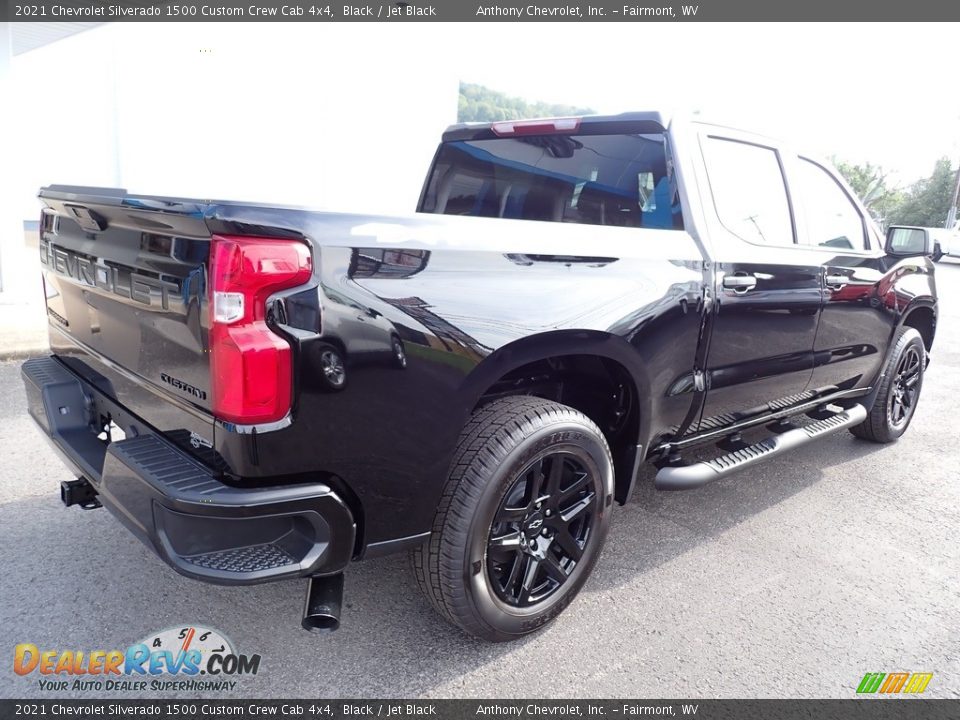 2021 Chevrolet Silverado 1500 Custom Crew Cab 4x4 Black / Jet Black Photo #3