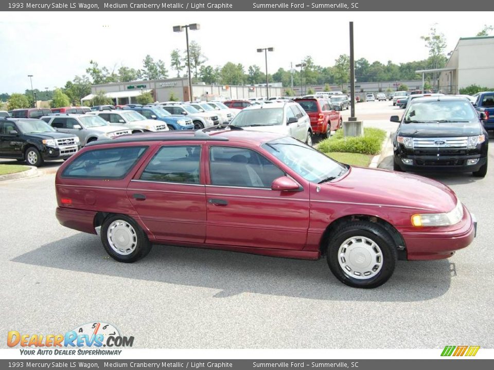 1993 Mercury Sable LS Wagon Medium Cranberry Metallic / Light Graphite Photo #13