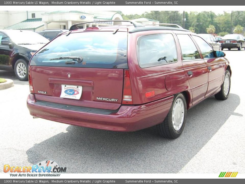 1993 Mercury Sable LS Wagon Medium Cranberry Metallic / Light Graphite Photo #14