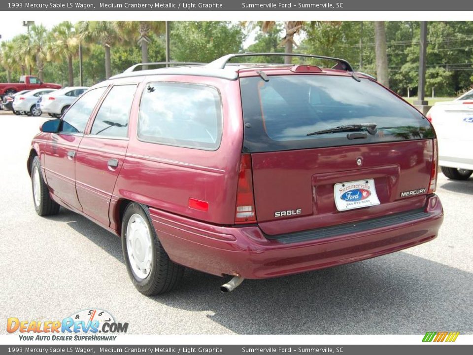 1993 Mercury Sable LS Wagon Medium Cranberry Metallic / Light Graphite Photo #16
