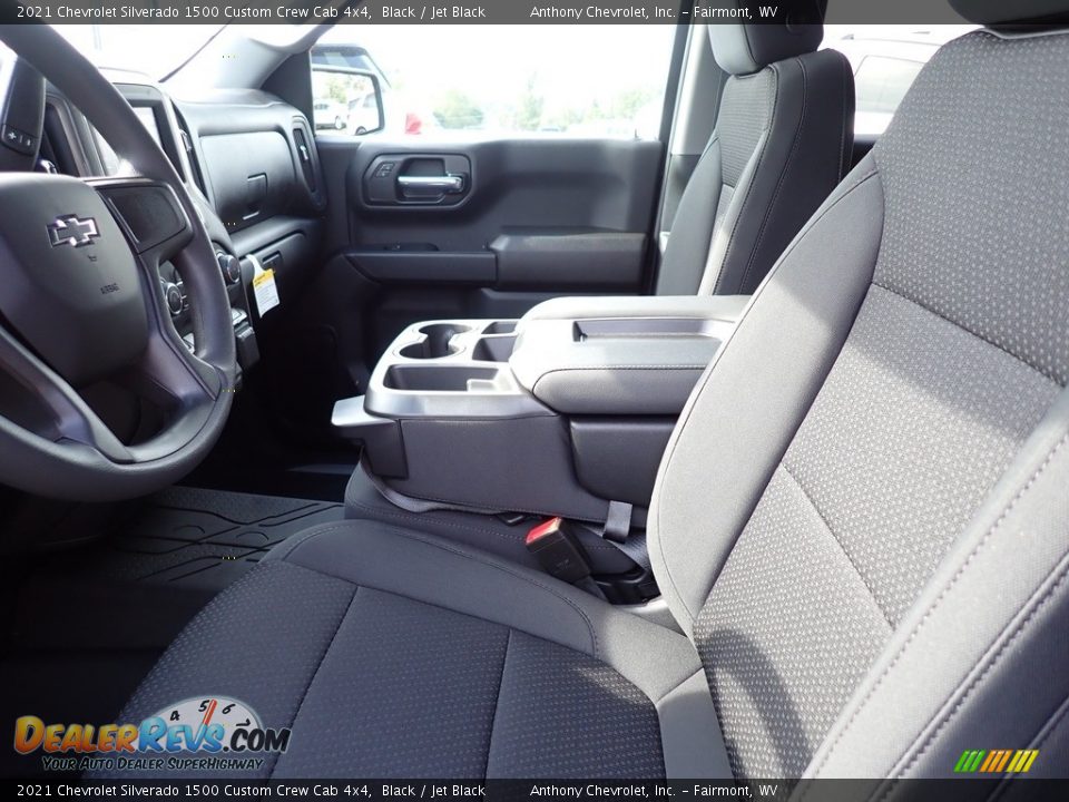 2021 Chevrolet Silverado 1500 Custom Crew Cab 4x4 Black / Jet Black Photo #10