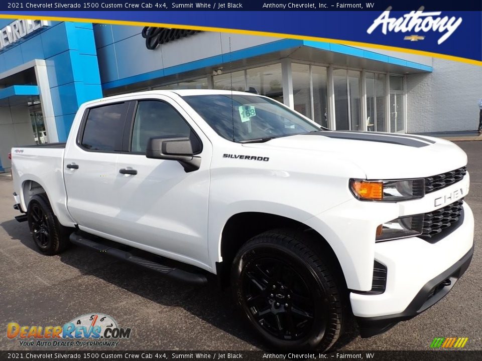 2021 Chevrolet Silverado 1500 Custom Crew Cab 4x4 Summit White / Jet Black Photo #1