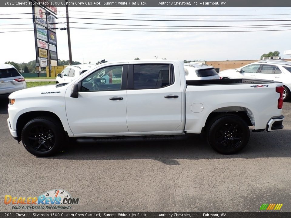 2021 Chevrolet Silverado 1500 Custom Crew Cab 4x4 Summit White / Jet Black Photo #6