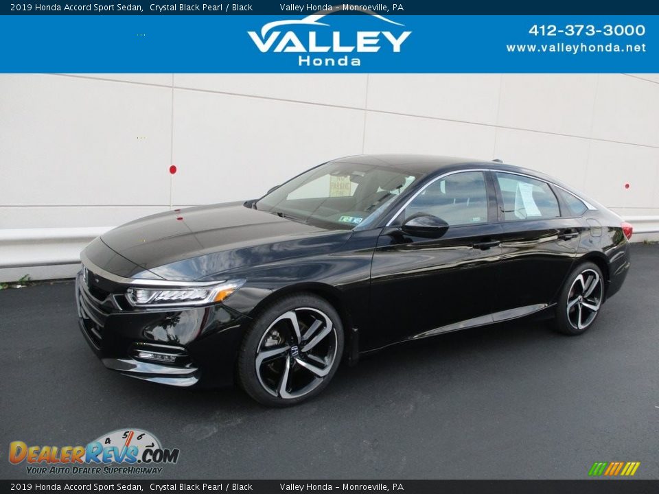 2019 Honda Accord Sport Sedan Crystal Black Pearl / Black Photo #1