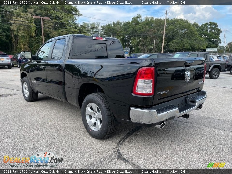 2021 Ram 1500 Big Horn Quad Cab 4x4 Diamond Black Crystal Pearl / Diesel Gray/Black Photo #9