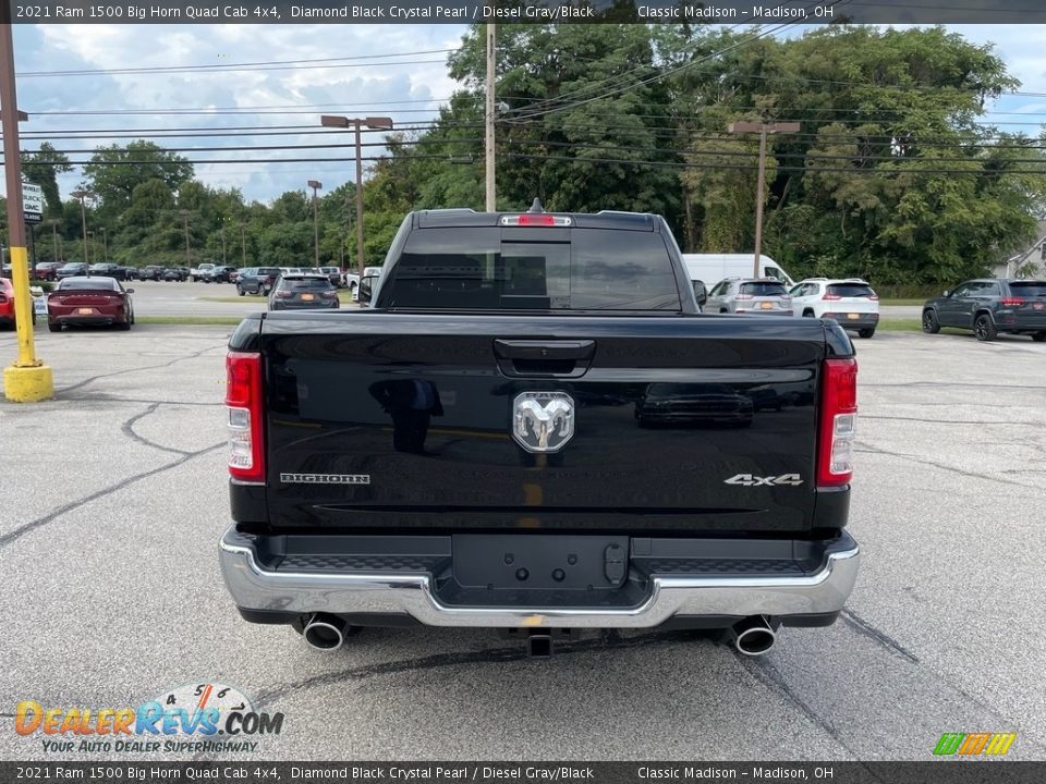 2021 Ram 1500 Big Horn Quad Cab 4x4 Diamond Black Crystal Pearl / Diesel Gray/Black Photo #10