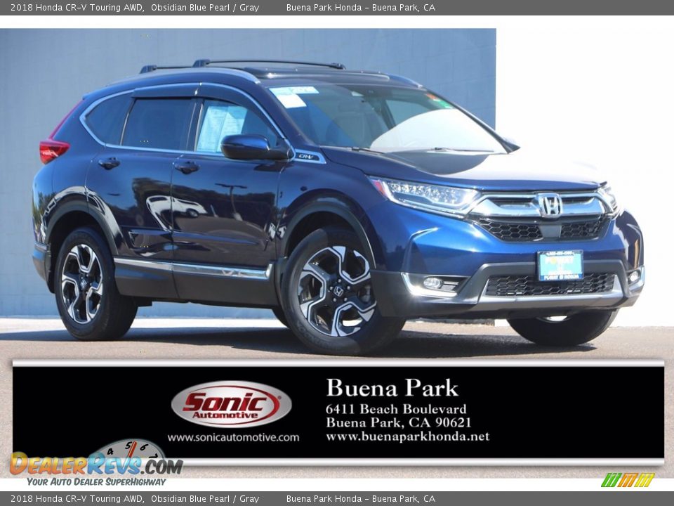 2018 Honda CR-V Touring AWD Obsidian Blue Pearl / Gray Photo #1