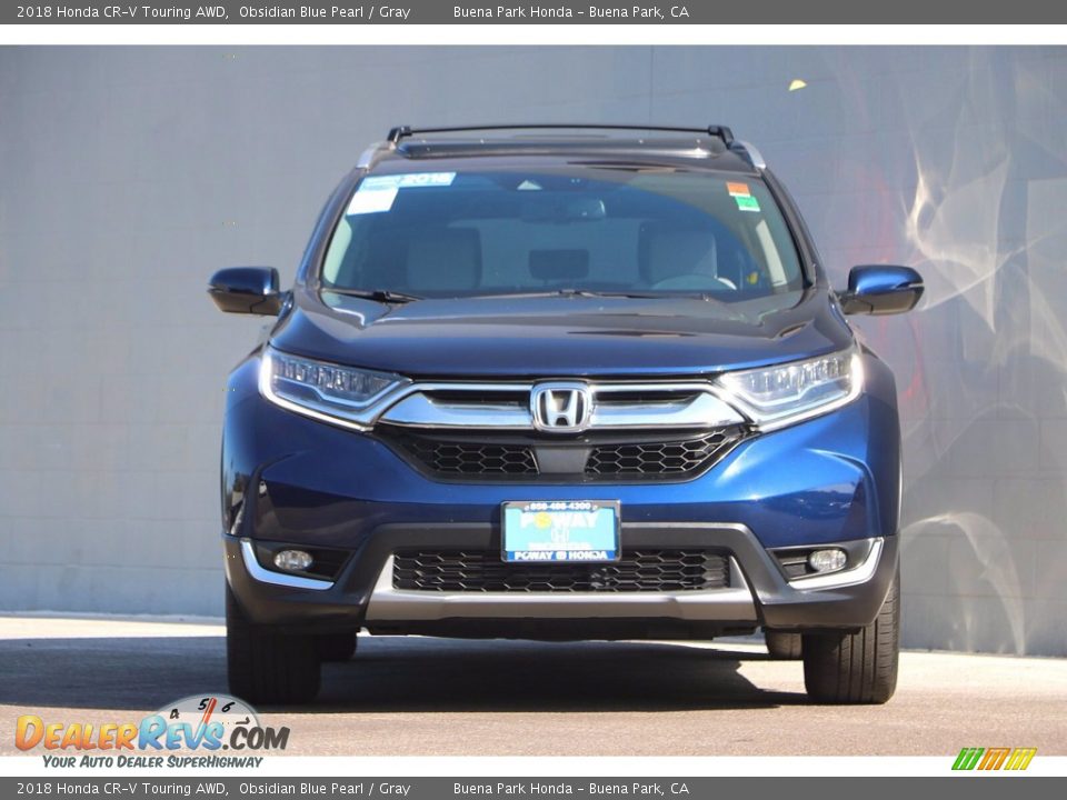 2018 Honda CR-V Touring AWD Obsidian Blue Pearl / Gray Photo #3