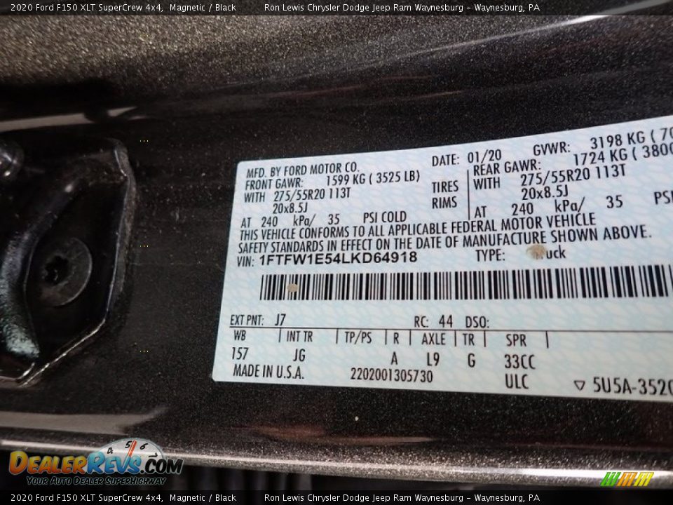 2020 Ford F150 XLT SuperCrew 4x4 Magnetic / Black Photo #15
