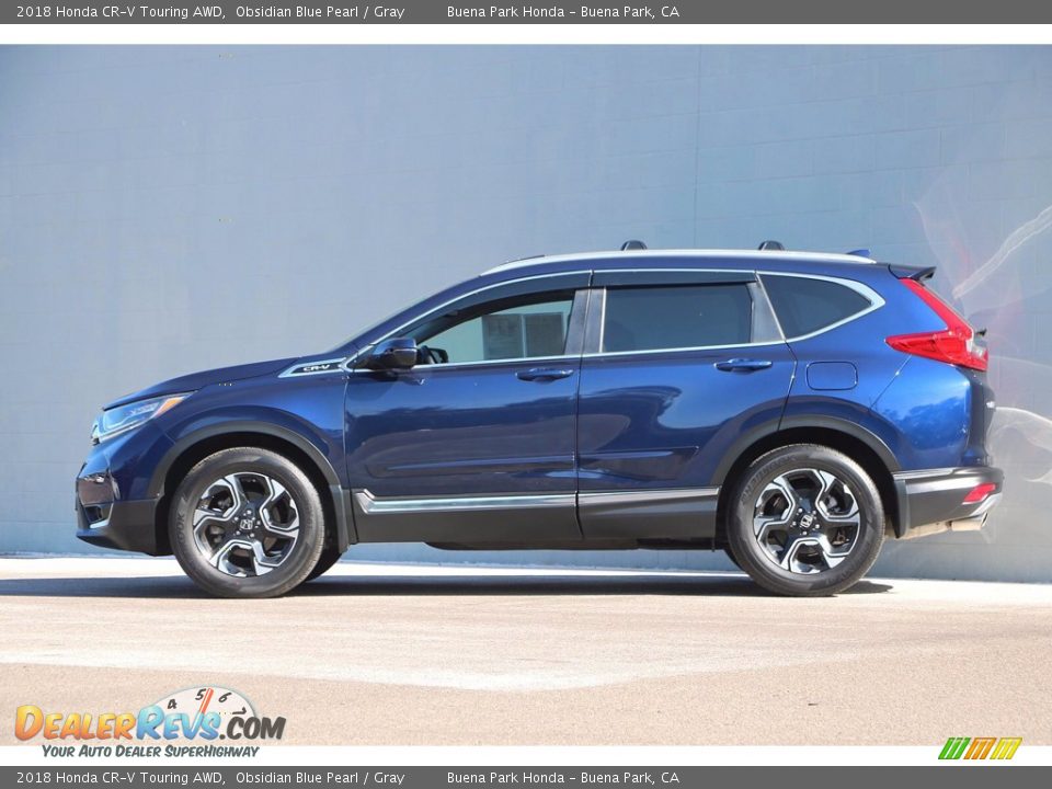 2018 Honda CR-V Touring AWD Obsidian Blue Pearl / Gray Photo #9