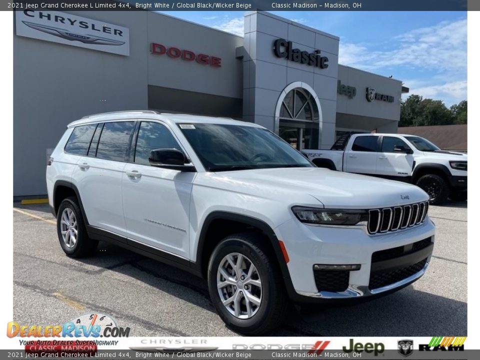2021 Jeep Grand Cherokee L Limited 4x4 Bright White / Global Black/Wicker Beige Photo #1
