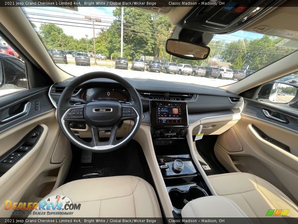 2021 Jeep Grand Cherokee L Limited 4x4 Bright White / Global Black/Wicker Beige Photo #5