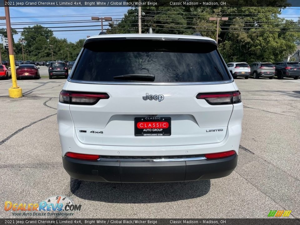 2021 Jeep Grand Cherokee L Limited 4x4 Bright White / Global Black/Wicker Beige Photo #12