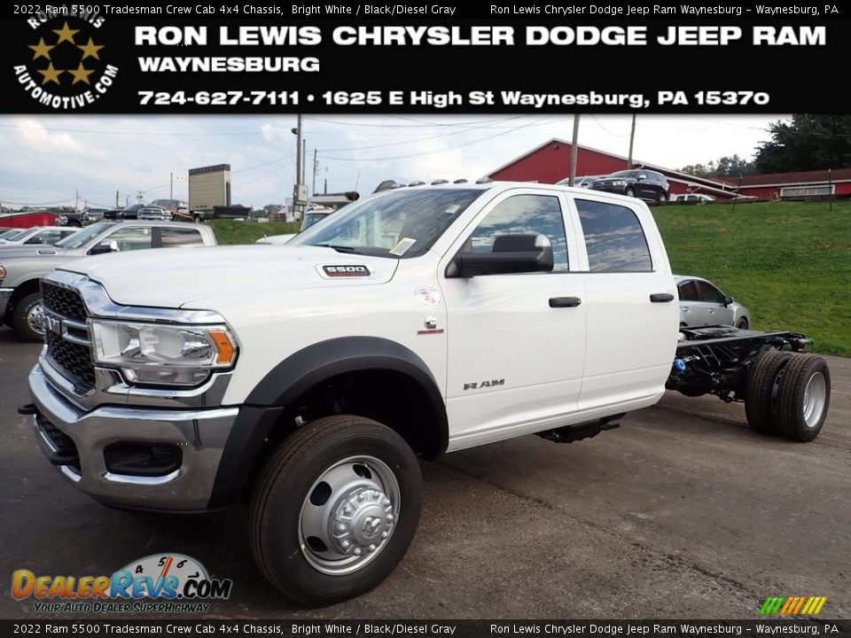 2022 Ram 5500 Tradesman Crew Cab 4x4 Chassis Bright White / Black/Diesel Gray Photo #1