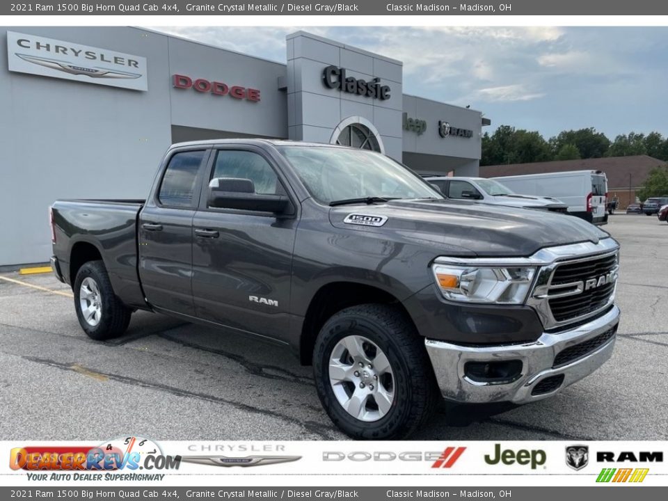 2021 Ram 1500 Big Horn Quad Cab 4x4 Granite Crystal Metallic / Diesel Gray/Black Photo #1