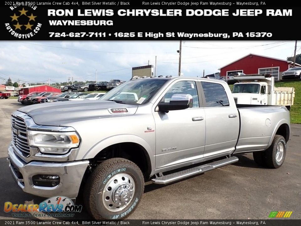 2021 Ram 3500 Laramie Crew Cab 4x4 Billet Silver Metallic / Black Photo #1