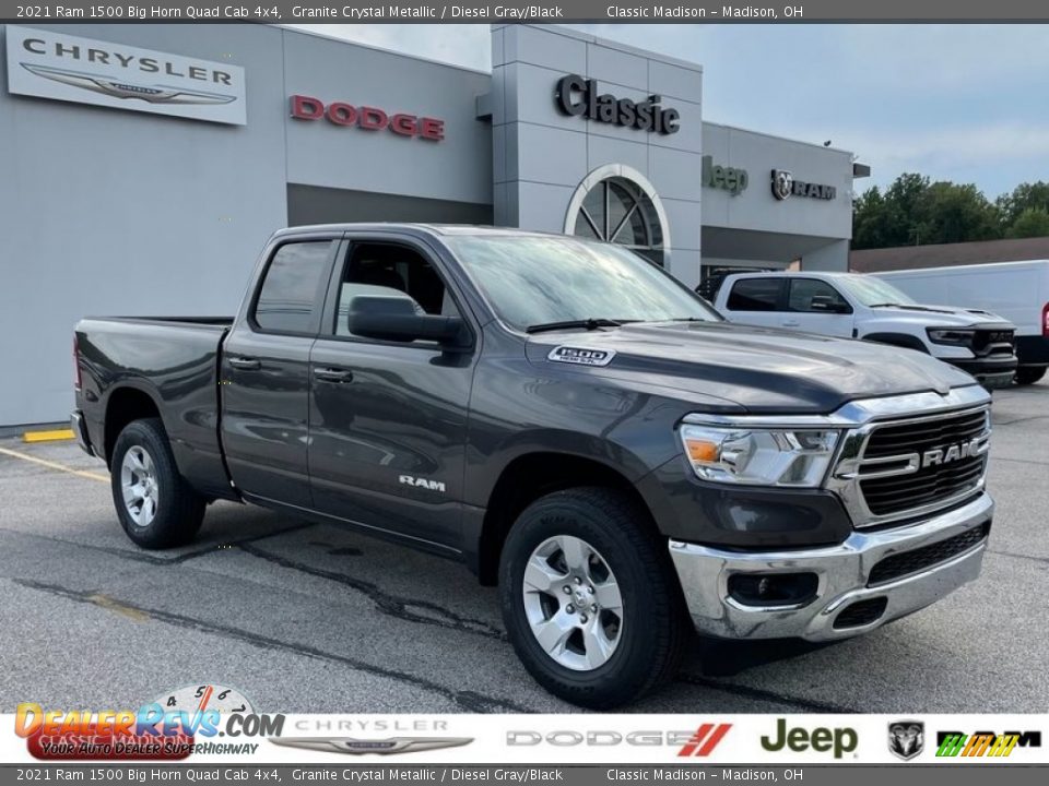 2021 Ram 1500 Big Horn Quad Cab 4x4 Granite Crystal Metallic / Diesel Gray/Black Photo #1