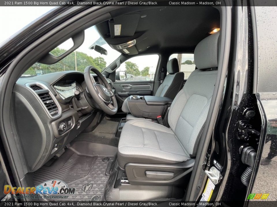 2021 Ram 1500 Big Horn Quad Cab 4x4 Diamond Black Crystal Pearl / Diesel Gray/Black Photo #2