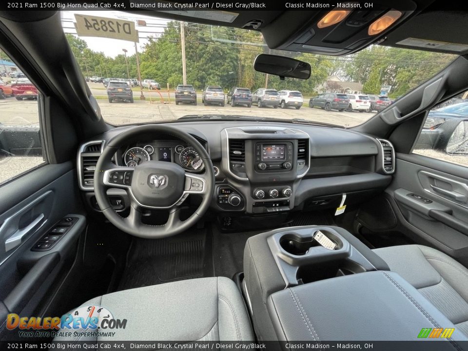 2021 Ram 1500 Big Horn Quad Cab 4x4 Diamond Black Crystal Pearl / Diesel Gray/Black Photo #4