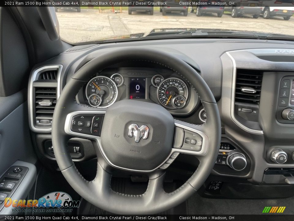 2021 Ram 1500 Big Horn Quad Cab 4x4 Diamond Black Crystal Pearl / Diesel Gray/Black Photo #5
