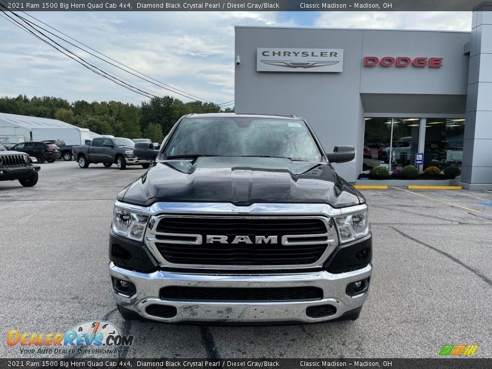 2021 Ram 1500 Big Horn Quad Cab 4x4 Diamond Black Crystal Pearl / Diesel Gray/Black Photo #7