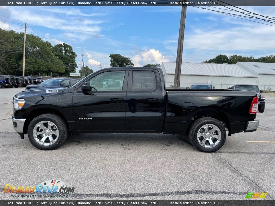 2021 Ram 1500 Big Horn Quad Cab 4x4 Diamond Black Crystal Pearl / Diesel Gray/Black Photo #8