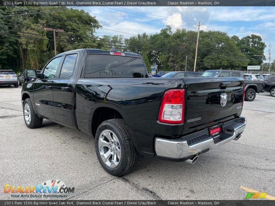 2021 Ram 1500 Big Horn Quad Cab 4x4 Diamond Black Crystal Pearl / Diesel Gray/Black Photo #9