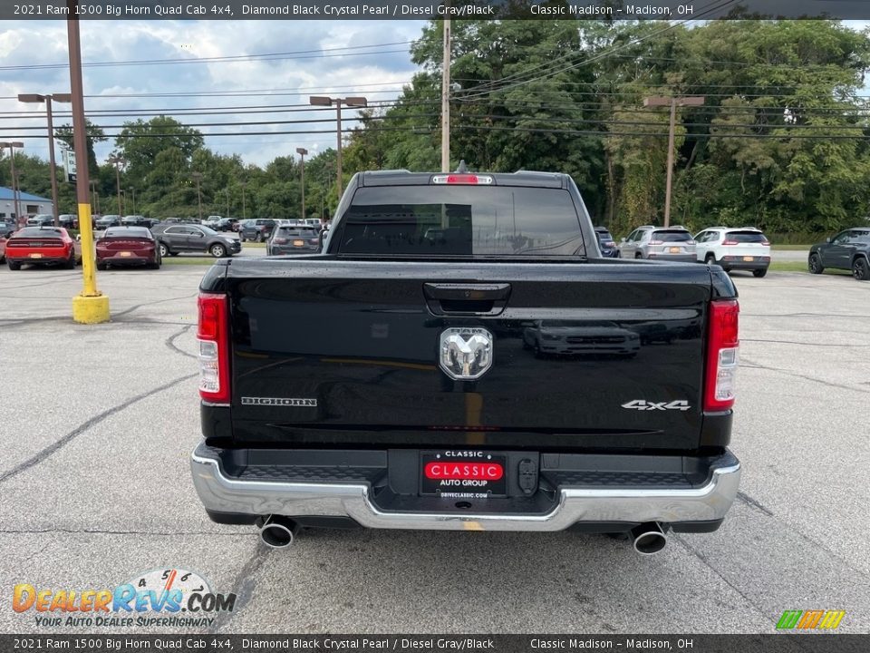 2021 Ram 1500 Big Horn Quad Cab 4x4 Diamond Black Crystal Pearl / Diesel Gray/Black Photo #10