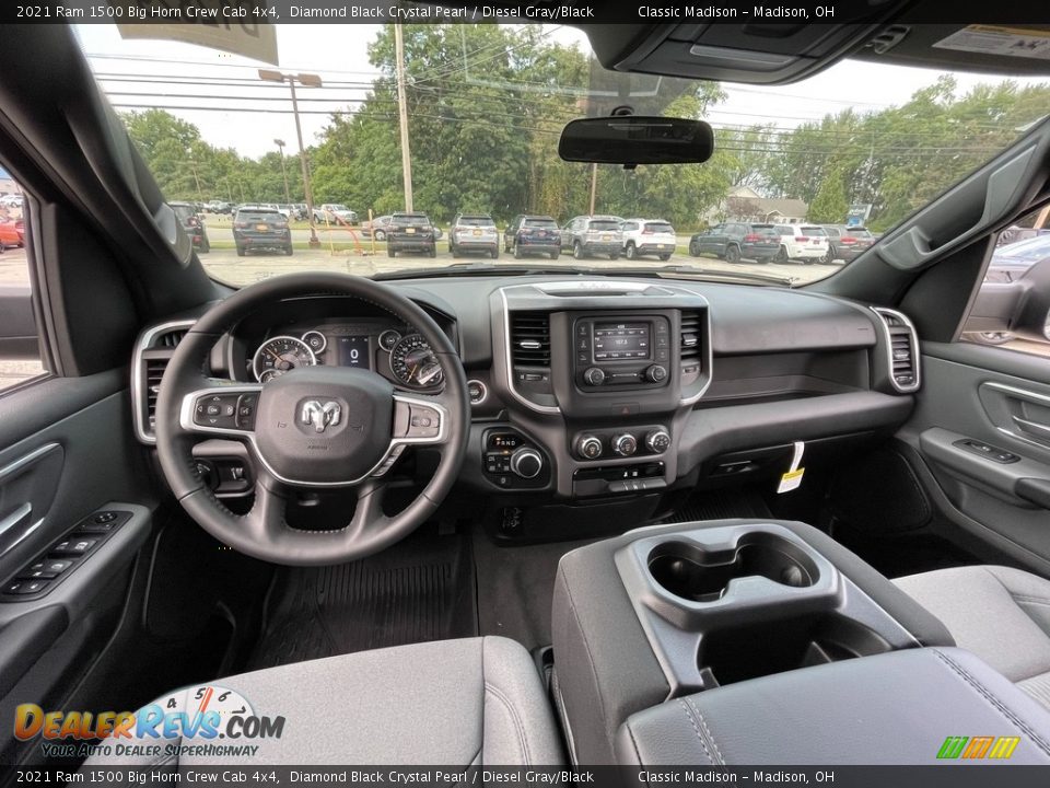 2021 Ram 1500 Big Horn Crew Cab 4x4 Diamond Black Crystal Pearl / Diesel Gray/Black Photo #4