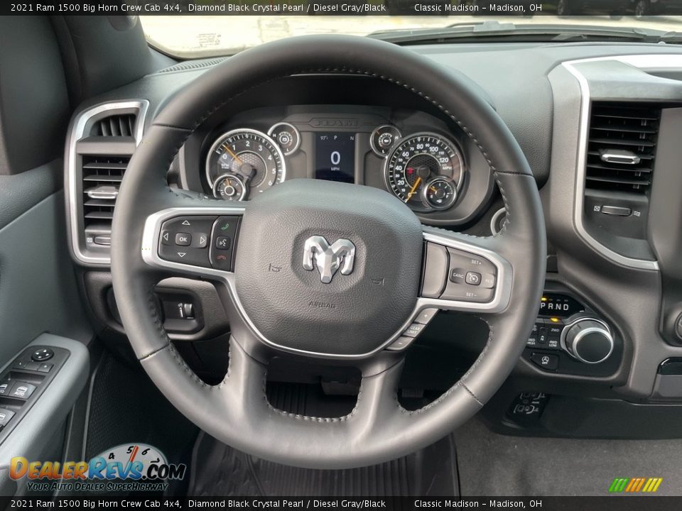 2021 Ram 1500 Big Horn Crew Cab 4x4 Diamond Black Crystal Pearl / Diesel Gray/Black Photo #5