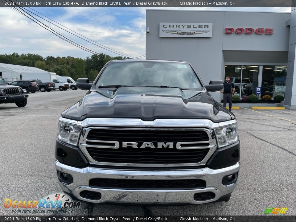 2021 Ram 1500 Big Horn Crew Cab 4x4 Diamond Black Crystal Pearl / Diesel Gray/Black Photo #7