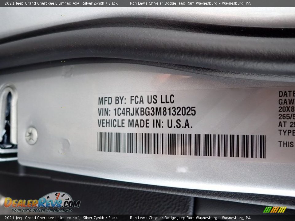 2021 Jeep Grand Cherokee L Limited 4x4 Silver Zynith / Black Photo #15