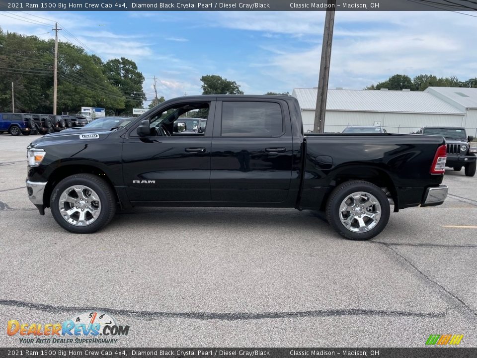 2021 Ram 1500 Big Horn Crew Cab 4x4 Diamond Black Crystal Pearl / Diesel Gray/Black Photo #8
