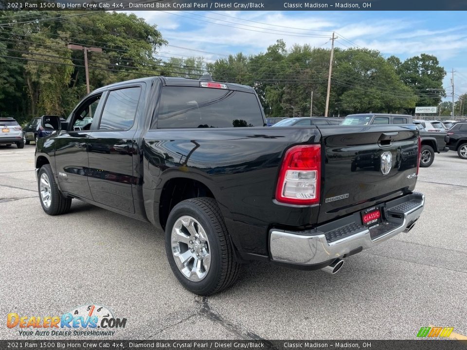 2021 Ram 1500 Big Horn Crew Cab 4x4 Diamond Black Crystal Pearl / Diesel Gray/Black Photo #9
