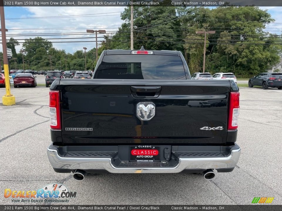 2021 Ram 1500 Big Horn Crew Cab 4x4 Diamond Black Crystal Pearl / Diesel Gray/Black Photo #10