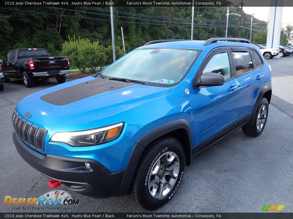 2019 Jeep Cherokee Trailhawk 4x4 Hydro Blue Pearl / Black Photo #7