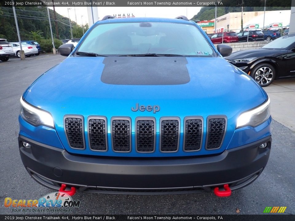 2019 Jeep Cherokee Trailhawk 4x4 Hydro Blue Pearl / Black Photo #8