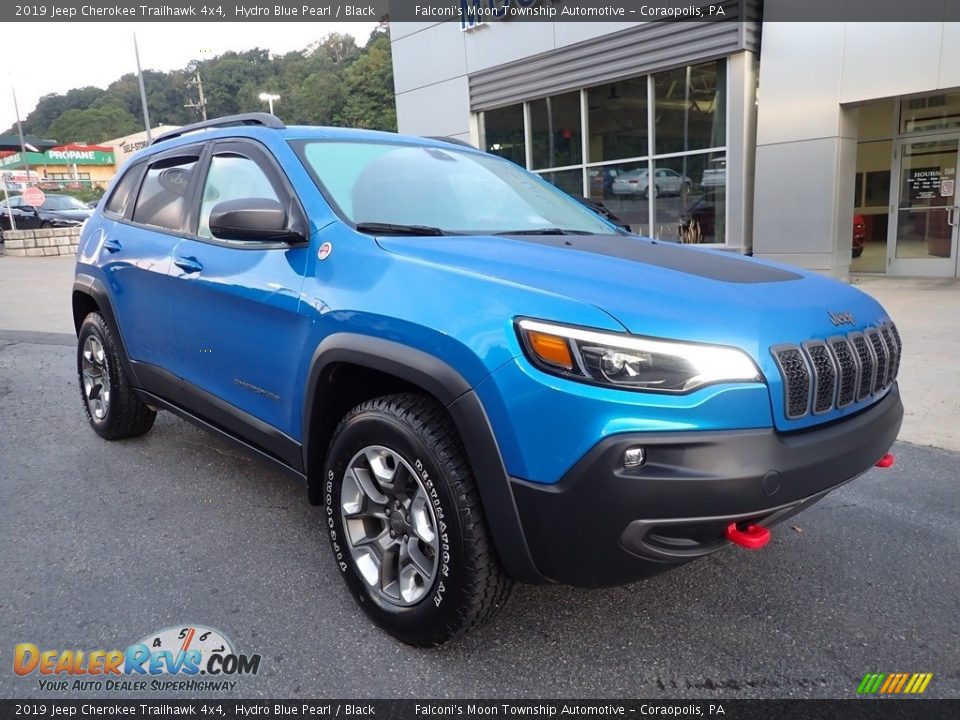 2019 Jeep Cherokee Trailhawk 4x4 Hydro Blue Pearl / Black Photo #9