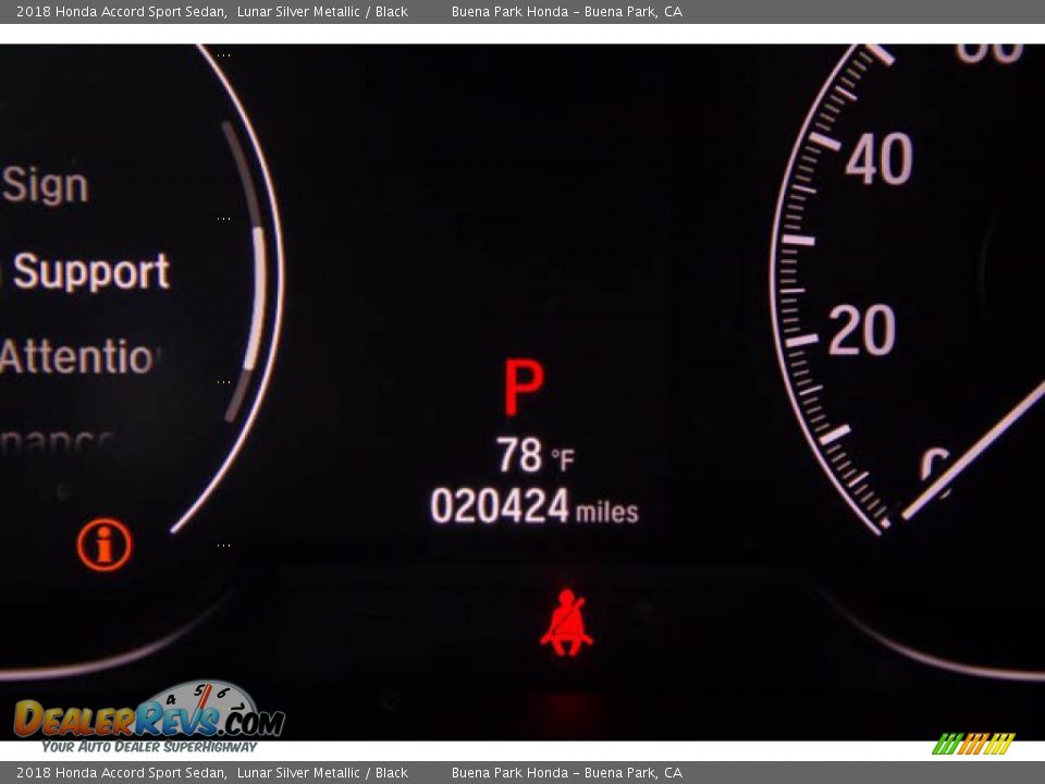 2018 Honda Accord Sport Sedan Lunar Silver Metallic / Black Photo #6