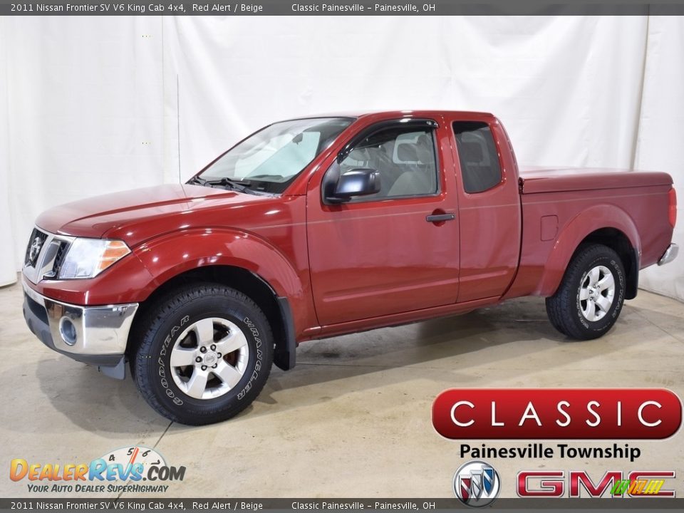 2011 Nissan Frontier SV V6 King Cab 4x4 Red Alert / Beige Photo #1