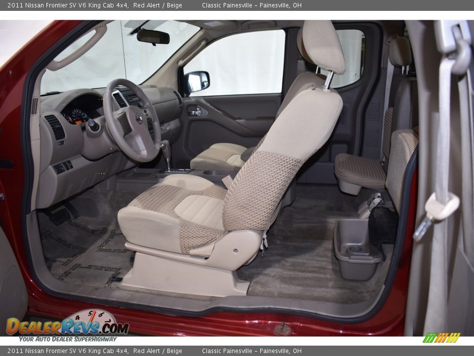 2011 Nissan Frontier SV V6 King Cab 4x4 Red Alert / Beige Photo #7