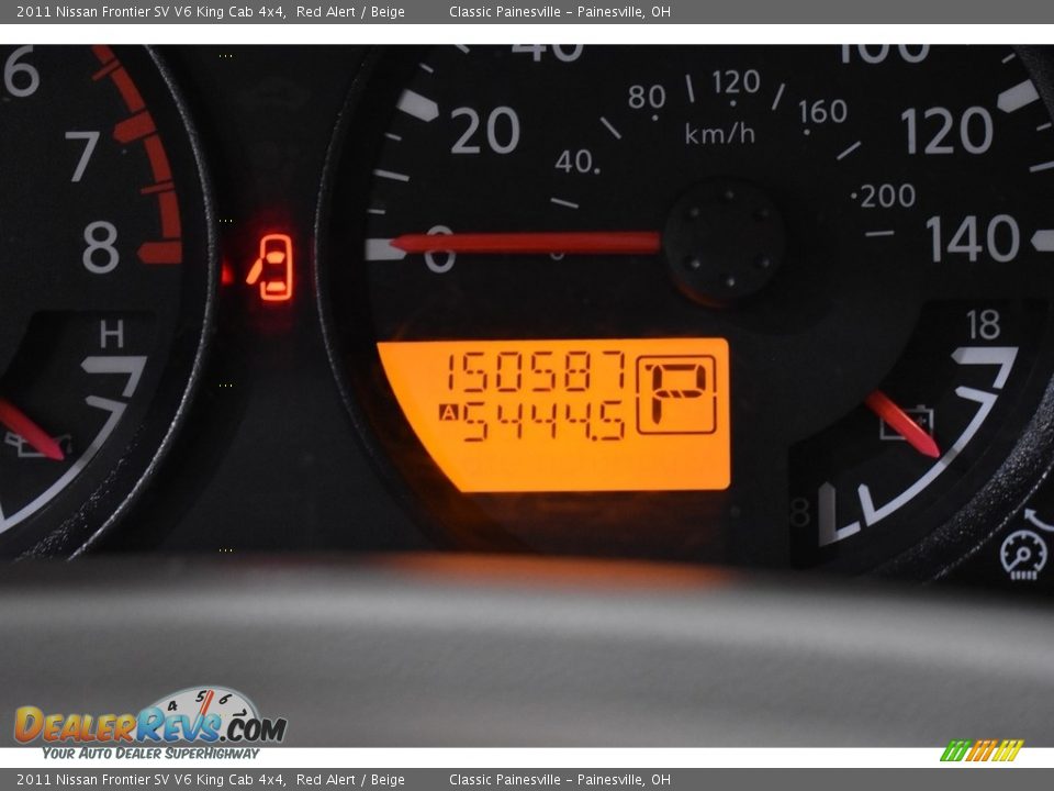 2011 Nissan Frontier SV V6 King Cab 4x4 Red Alert / Beige Photo #14