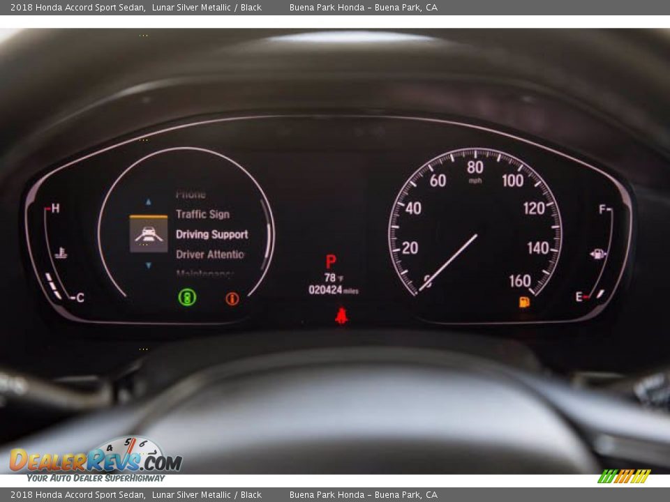 2018 Honda Accord Sport Sedan Lunar Silver Metallic / Black Photo #27