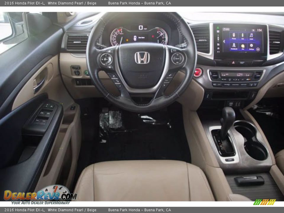 2016 Honda Pilot EX-L White Diamond Pearl / Beige Photo #5