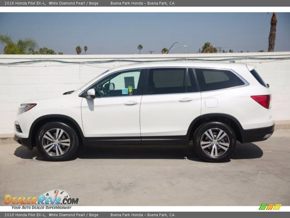 2016 Honda Pilot EX-L White Diamond Pearl / Beige Photo #8